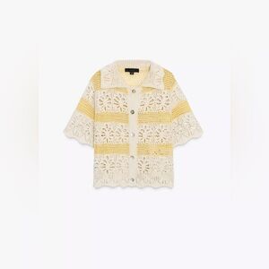 Zara POINTELLE KNIT TOP